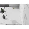 Mexen Stone+ quadratische Komposit-Duschwanne 200 x 100 cm, weiß, goldene Abdeckung - 44101020-G