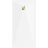 Mexen Stone+ rechteckige Duschwanne aus Verbundwerkstoff 160 x 90 cm, weiß, goldene Abdeckung - 44109016-G