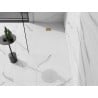 Mexen Stone+ rechteckige Komposit-Duschwanne 140 x 70 cm, weiß, goldene Abdeckung - 44107014-G