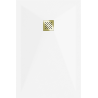 Mexen Stone+ Rechteckige Verbund-Duschwanne 110 x 70 cm, weiß, goldene Abdeckung - 44107011-G