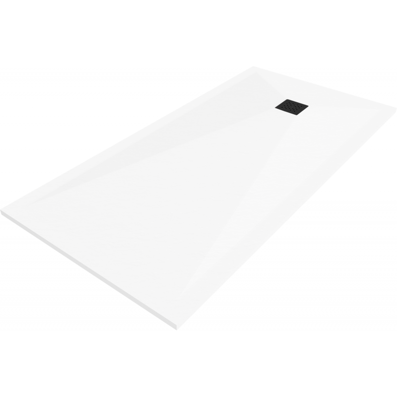 Mexen Stone+ rechteckige Verbund-Duschwanne 200 x 90 cm, weiß, schwarze Abdeckung - 44109020-B