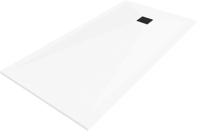 Mexen Stone+ rechteckige Verbund-Duschwanne 200 x 90 cm, weiß, schwarze Abdeckung - 44109020-B