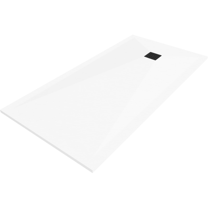 Mexen Stone+ Rechteckige Duschwanne aus Verbundwerkstoff 160 x 90 cm, weiß, schwarze Abdeckung - 44109016-B
