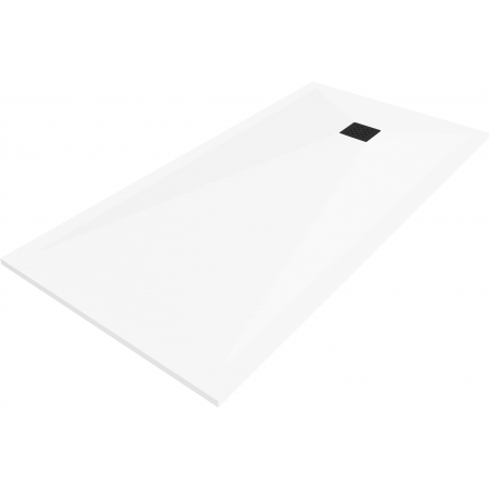 Mexen Stone+ Rechteckige Komposit-Duschwanne 180 x 90 cm, weiß, schwarze Abdeckung - 44109018-B