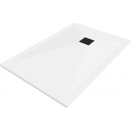 Mexen Stone+ rechteckige Verbund-Duschwanne 110 x 90 cm, weiß, schwarze Abdeckung - 44109011-B