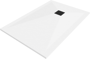 Mexen Stone+ rechteckige Komposit-Duschwanne 140 x 90 cm, weiß, schwarze Abdeckung - 44109014-B