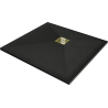 Mexen Stone+ quadratische Verbund-Duschwanne 90 x 90 cm, schwarz, goldene Abdeckung - 44709090-G