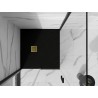 Mexen Stone+ quadratische Komposit-Duschwanne 80 x 80 cm, schwarz, goldene Abdeckung - 44708080-G