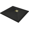 Mexen Stone+ quadratische Komposit-Duschwanne 100 x 100 cm, schwarz, goldene Abdeckung - 44701010-G