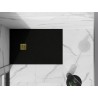 Mexen Stone+ Rechteckige Verbund-Duschwanne 110 x 80 cm, schwarz, goldene Abdeckung - 44708011-G