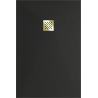 Mexen Stone+ Rechteckige Verbund-Duschwanne 140 x 90 cm, schwarz, goldene Abdeckung - 44709014-G