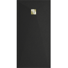 Mexen Stone+ rechteckige Duschwanne aus Verbundmaterial 160 x 80 cm, schwarz, goldene Abdeckung - 44708016-G