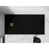Mexen Stone+ rechteckige Duschwanne aus Verbundwerkstoff 180 x 90 cm, schwarz, goldene Abdeckung - 44709018-G