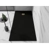 Mexen Stone+ rechteckige Komposit-Duschwanne 180 x 100 cm, schwarz, goldene Abdeckung - 44701018-G