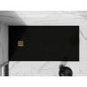 Mexen Stone+ rechteckige Duschwanne aus Verbundstoff 200 x 100 cm, schwarz, goldene Abdeckung - 44701020-G