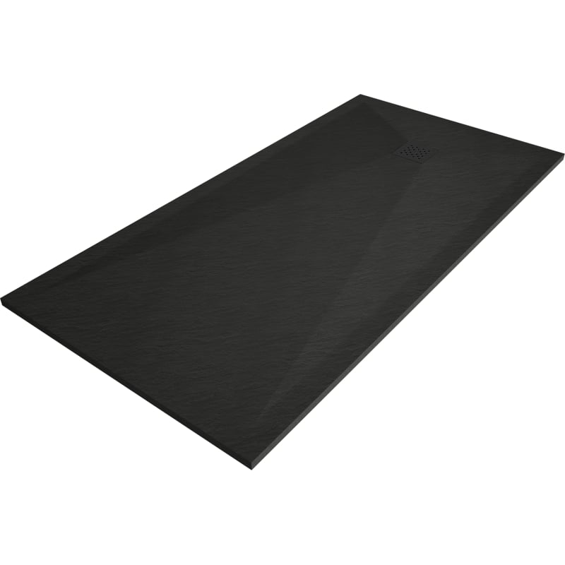 Mexen Stone+ Rechteckige Duschwanne aus Verbundwerkstoff 200 x 100 cm, schwarz, schwarze Abdeckung - 44701020-B