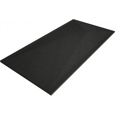 Mexen Stone+ rechteckige Komposit-Dusche 200 x 90 cm, schwarz, schwarze Abdeckung - 44709020-B