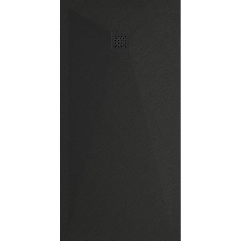 Mexen Stone+ rechteckige Duschwanne aus Verbundwerkstoff 160 x 100 cm, schwarz, schwarze Abdeckung - 44701016-B