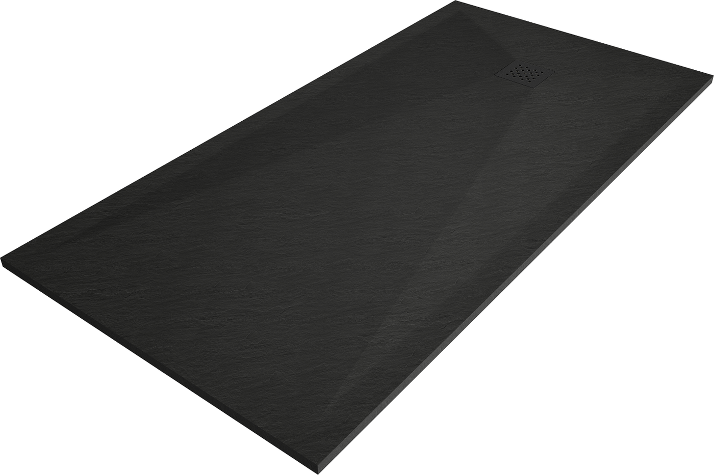 Mexen Stone+ rechteckige Verbund-Dusche 200 x 80 cm, schwarz, schwarze Abdeckung - 44708020-B