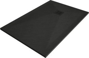 Mexen Stone+ rechteckige Komposit-Duschtasse 130 x 90 cm, schwarz, schwarze Abdeckung - 44709013-B