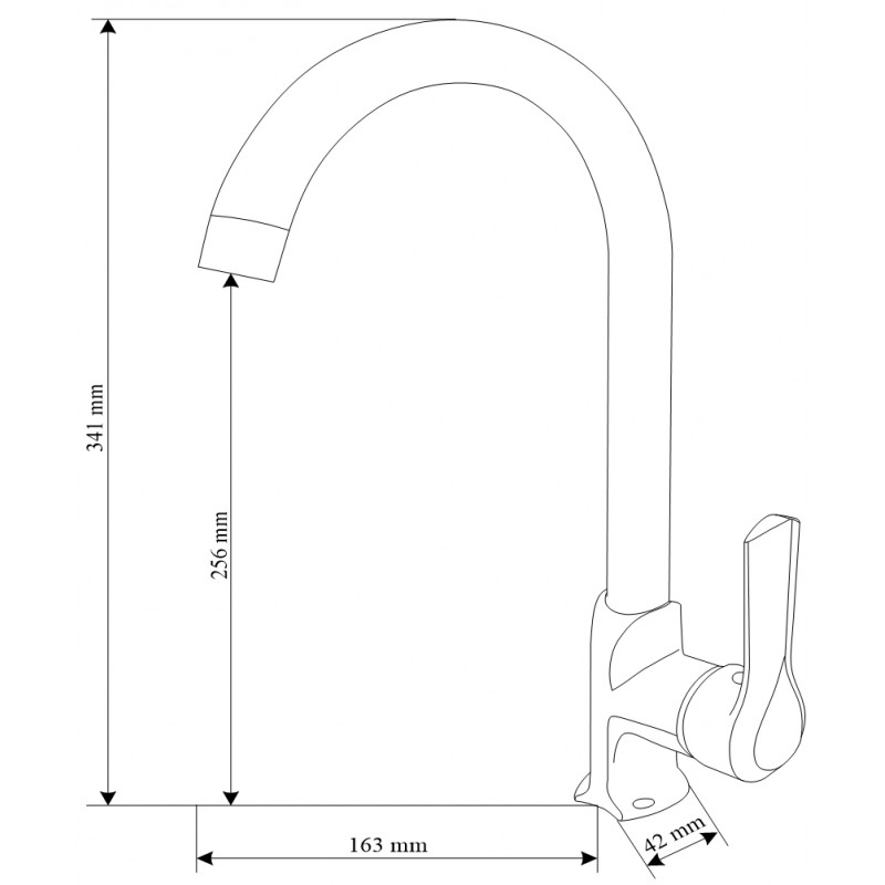 Mexen Sabre Küchenarmatur, schwarz - 72190-70