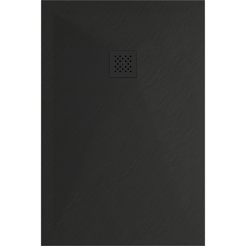 Mexen Stone+ Rechteckige Komposit-Duschwanne 80 x 70 cm, schwarz, schwarze Abdeckung - 44707080-B
