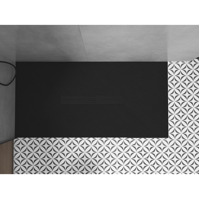Mexen Toro rechteckige Duschwanne SMC 160 x 90 cm, schwarz, schwarze Abdeckung - 43709016-B