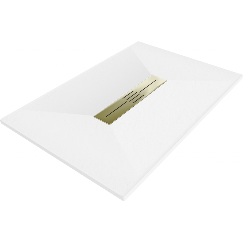 Mexen Toro rechteckige SMC-Duschwanne 110 x 70 cm, weiß, goldene Abdeckung - 43107011-G