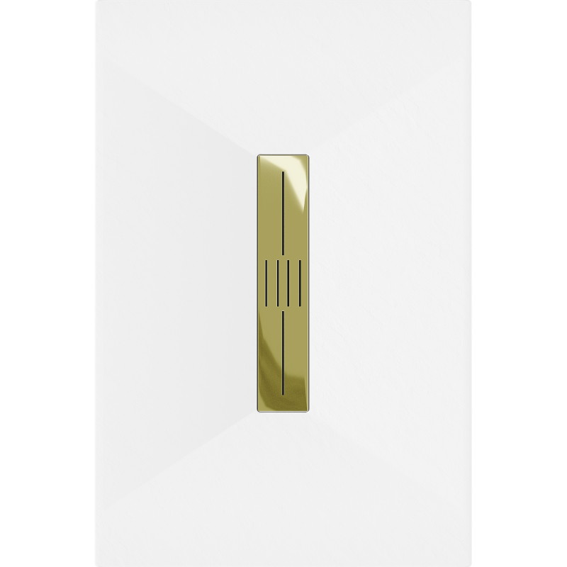 Mexen Toro Rechteckige SMC-Duschtasse 100 x 80 cm, weiß, Abdeckung in Gold - 43108010-G