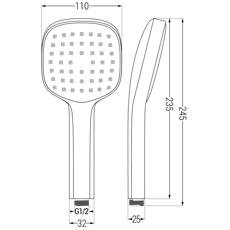Mexen Uno DR33 Unterputz-Duschset, schwarz - 71435DR33-70