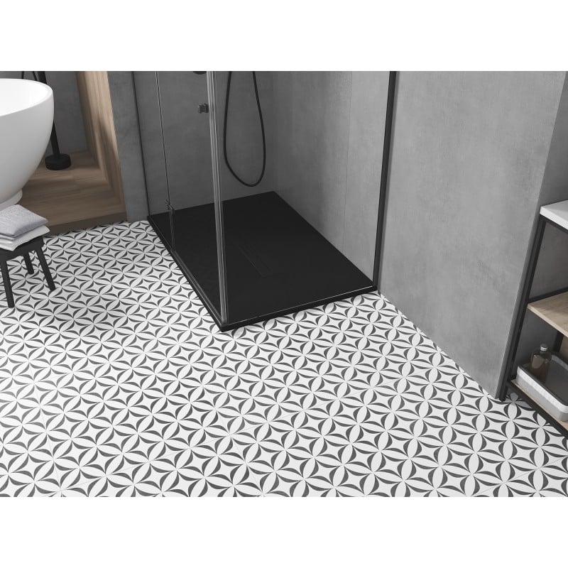 Mexen Toro rechteckige Duschwanne SMC 100 x 90 cm, schwarz, schwarze Abdeckung - 43709010-B