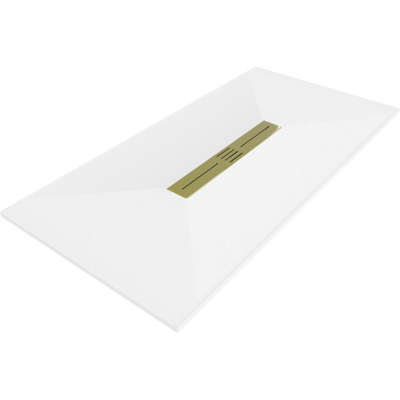 Mexen Toro Rechteckige Duschtasse SMC 180 x 70 cm, weiß, Abdeckung gold - 43107018-G