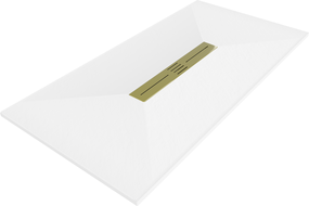 Mexen Toro rechteckige Duschwanne SMC 180 x 80 cm, weiß, Abdeckung gold - 43108018-G