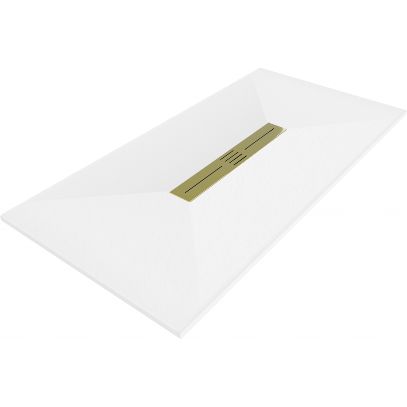 Mexen Toro rechteckige Duschwanne SMC 170 x 80 cm, weiß, Abdeckung gold - 43108017-G