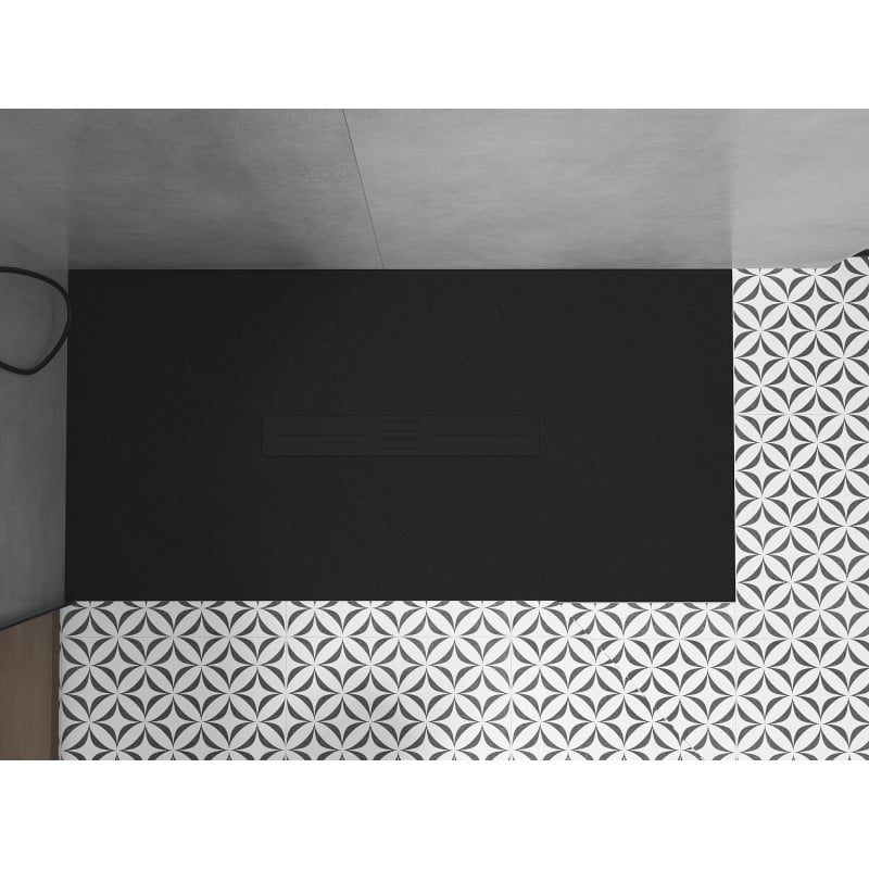 Mexen Toro rechteckige Duschwanne SMC 160 x 80 cm, schwarz, schwarze Abdeckung - 43708016-B