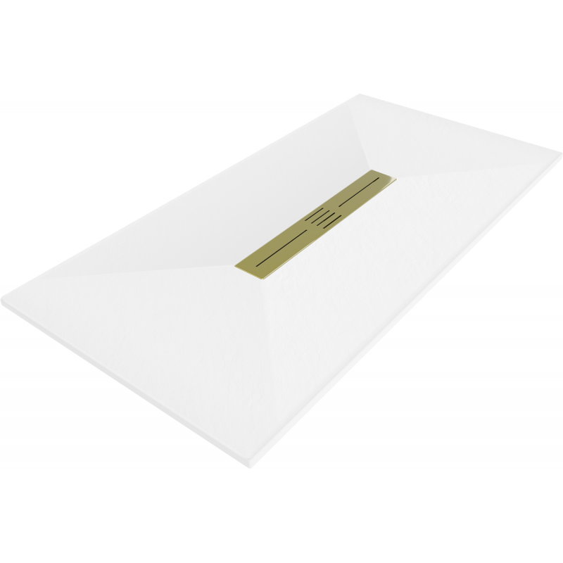 Mexen Toro rechteckige Duschwanne SMC 180 x 90 cm, weiß, goldene Abdeckung - 43109018-G