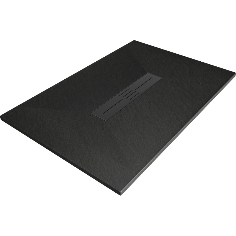 Mexen Toro rechteckige Duschwanne SMC 130 x 80 cm, schwarz, schwarze Abdeckung - 43708013-B