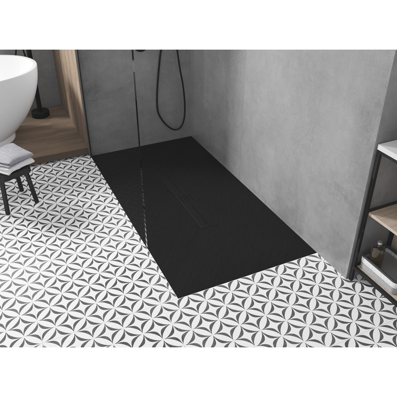 Mexen Toro rechteckige Duschwanne SMC 170 x 70 cm, schwarz, schwarze Abdeckung - 43707017-B
