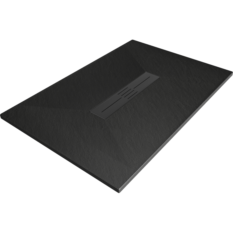Mexen Toro rechteckige Duschwanne SMC 110 x 70 cm, schwarz, schwarze Abdeckung - 43707011-B