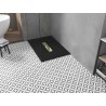 Mexen Toro rechteckige Duschwanne SMC 120 x 80 cm, schwarz, goldene Abdeckung - 43708012-G