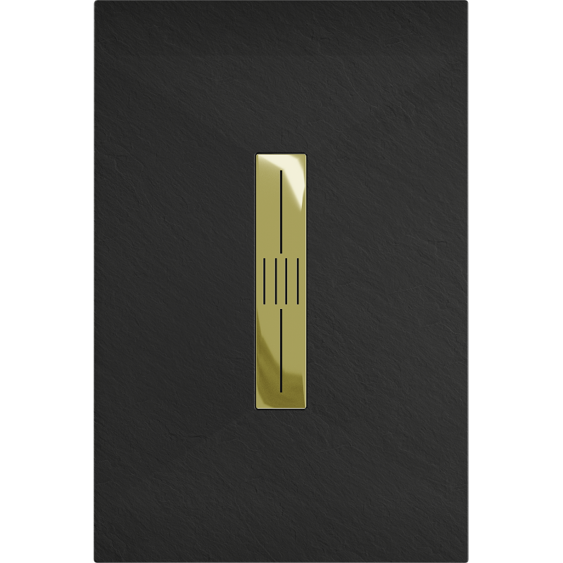 Mexen Toro rechteckige Duschwanne SMC 140 x 80 cm, schwarz, goldene Abdeckung - 43708014-G