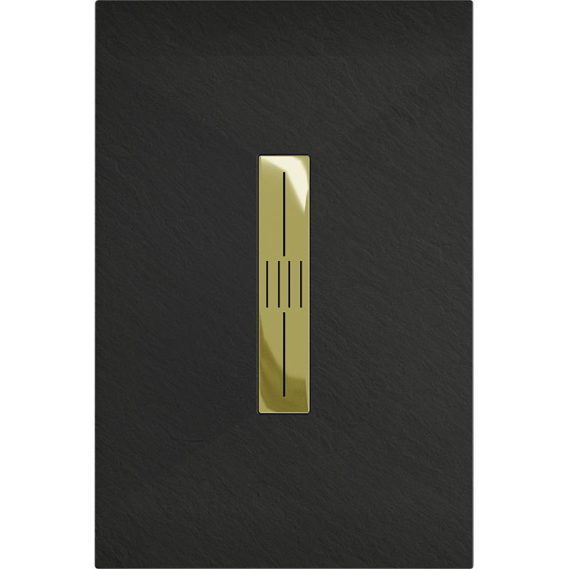 Mexen Toro rechteckige Duschwanne SMC 130 x 90 cm, schwarz, goldene Abdeckung - 43709013-G