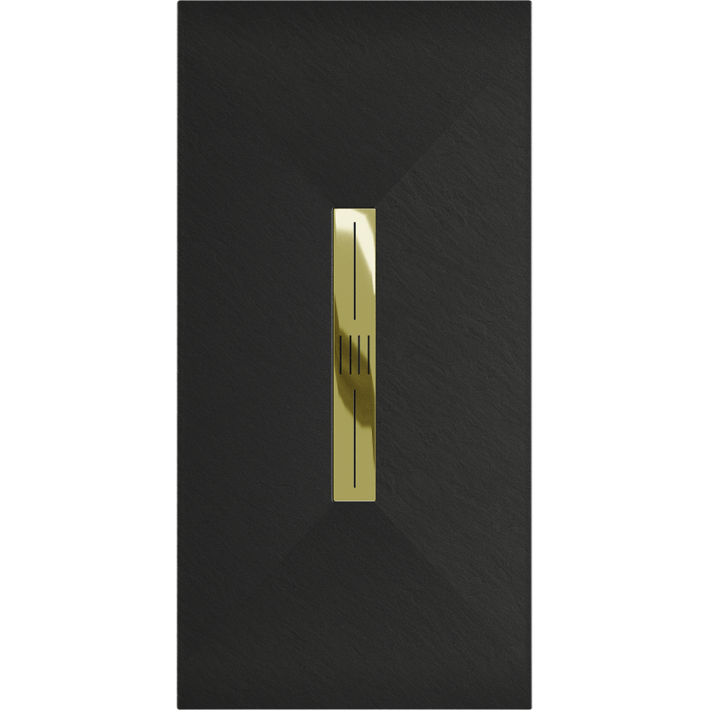 Mexen Toro rechteckige Duschwanne SMC 160 x 70 cm, schwarz, goldene Abdeckung - 43707016-G