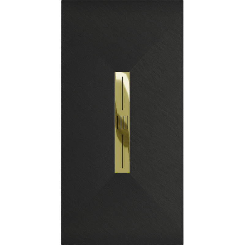 Mexen Toro Rechteckige Duschwanne SMC 170 x 70 cm, schwarz, Blende gold - 43707017-G