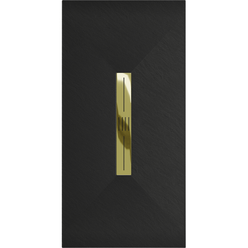 Mexen Toro rechteckige Duschwanne SMC 160 x 80 cm, schwarz, Abdeckung gold - 43708016-G