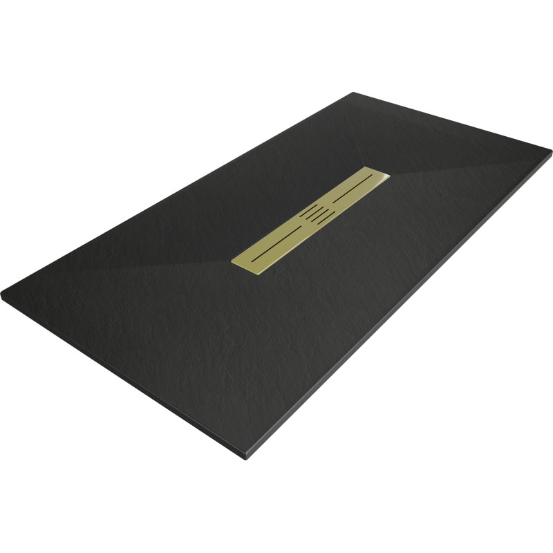 Mexen Toro Rechteckige SMC-Dusche 160 x 90 cm, schwarz, goldene Abdeckung - 43709016-G
