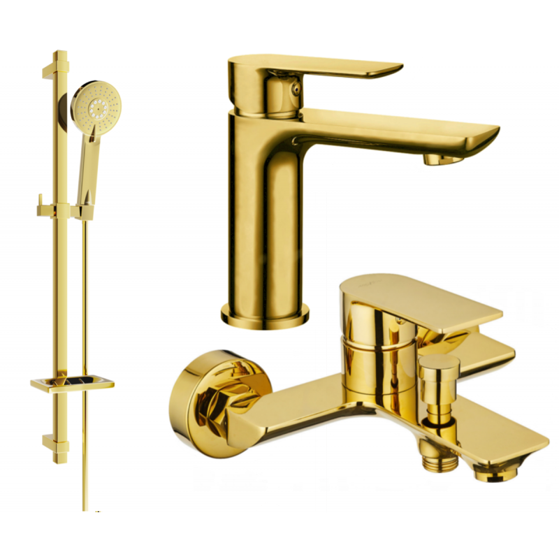 Mexen Alfa DQ40 Badewannen-Set, gold - 745703DQ40-50