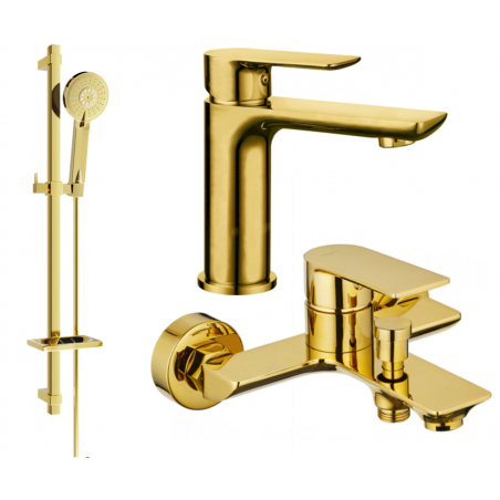 Mexen Alfa DQ40 Badewannen-Set, gold - 745703DQ40-50