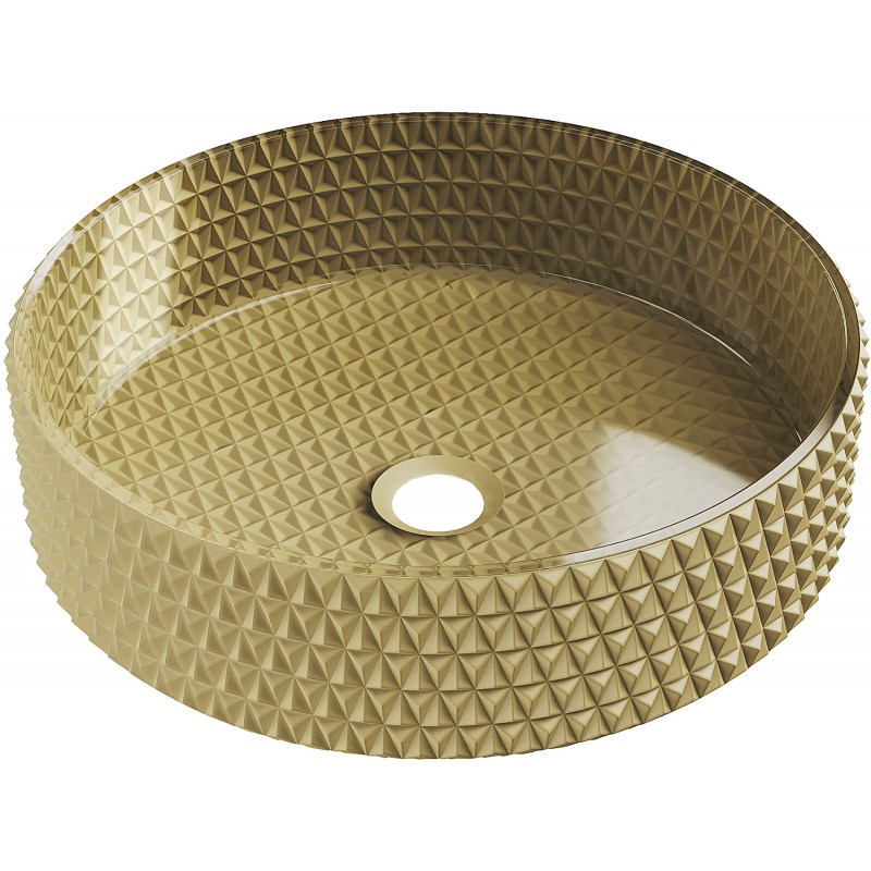 Mexen Aura Glaswaschbecken auf der Arbeitsplatte 39 x 39 cm, gold - 24013950