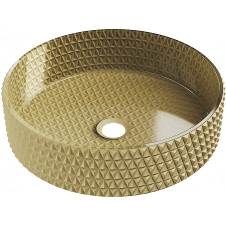 Mexen Aura Gläsernes Aufsatzwaschbecken 39 x 39 cm, gold - 24013950